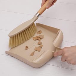 Stofblik en Bezemset - Mini Schoonmaakset - Bureau Schoonmaken - Compact Ontwerp - 32 cm - Beige — thumbnail 3