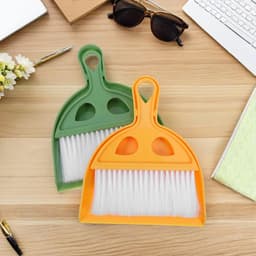 Handbezem en Stoffer Set - Mini Veegset - Bureau Schoonmaken - Compact Ontwerp - 20 x 16 cm - Diverse kleuren — thumbnail 4