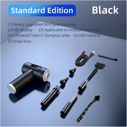 Draagbare Auto Stofzuiger - Handstofzuiger Draadloos - Auto Interieur Reinigen - Dubbele Functie Blazen Zuigen - 290000Pa - Zwart — thumbnail 3