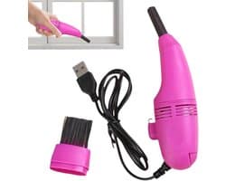 Mini Stofzuiger - Draadloze Cleaner - Toetsenbord Reinigen - USB Oplaadbaar - 19.7 cm - Roze