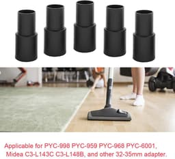 Dailygoods - Vacuümreiniger Slangadapter - Universele Zuiging - Kunststof Converter - Zwart - Adapter Mondbuis - Geschikt voor 32mm naar 35mm — thumbnail 2