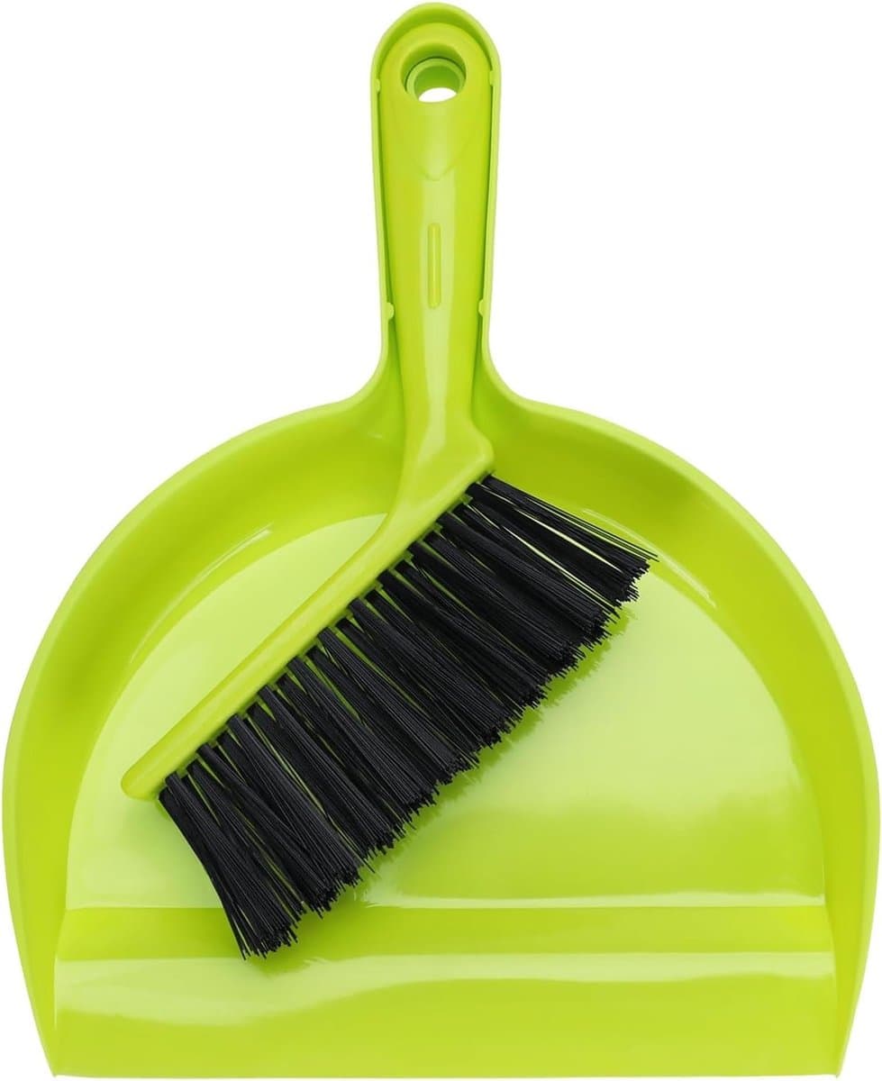 Kleine Bezem Stoffer - Handveger Set - Huishoudelijk Schoonmaken - Platte Rand Ontwerp - Compact Formaat — afbeelding 1