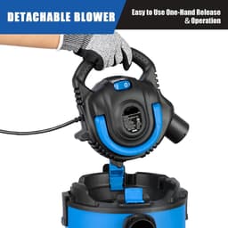 Tapijtreiniger - Tapijtwassers - Nat-Droogstofzuigers - Multifunctionele Stofzuiger - met Accessoires - 3 Wisselfilters - Blaasfunctie - voor Huis - Garage - Auto - Tapijt - 1200W - 23L - 240V - Blauw — thumbnail 3
