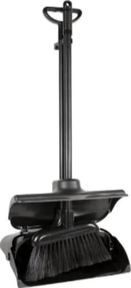 Stoffer en Blik - Veegset Lange steel - Efficiënt Schoonmaken - Opvouwbare opvangbak - 108 cm - Zwart — thumbnail 1