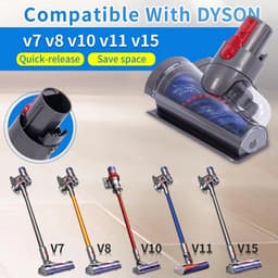 Stofzuigermondstuk - Zuigmond - Mini-turbo-borstel geschikt voor Dyson steelstofzuiger V7, V8, V10, V11, V15 - Onderdelen - Mondstuk Accessoires - voor bank, stoel, verwijdert bacteriën en alles — thumbnail 5