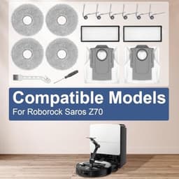 PromoHome Reserveonderdelen Geschikt voor Roborock Saros Z70 - 6 Zijborstels, 4 Dweildoeken, 2 HEPA Filters, 2 Stofzakken, Reinigingsborstel en Schroevendraaier - Universele Compatibiliteit — thumbnail 4