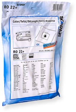 Scanpart stofzuigerzakken 4 stuks - Geschikt voor DeLonghi Rowenta Tefal - ZR765 2405805 2401805 - Inclusief 1 filter - Alternatief — thumbnail 3