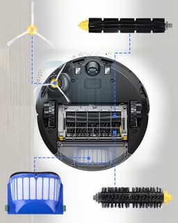 Reserveonderdelen borstels gescht voor iRobot Roomba 600 Serie 605 606 610 615 616 620 621 625 630 631 632 650 651 653 655 660 670 671 676 680 681, Fill Borstelaccessoireset, 17 stuks — thumbnail 2