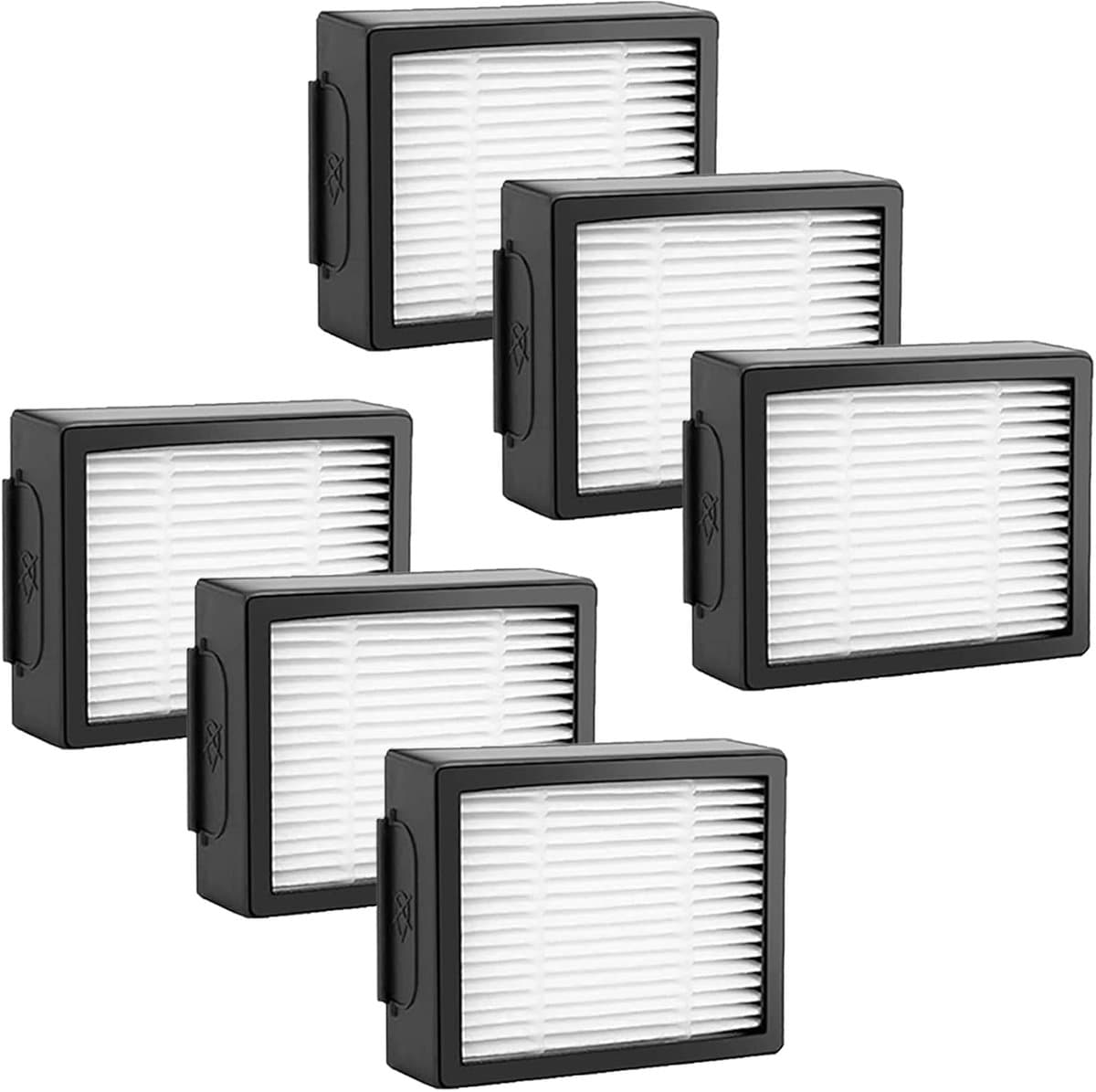 6-delige Zwarte HEPA Filters - Geschikt voor iRobot Roomba i7/i3/i5/E5/i8+ (niet voor Combo J7+/J9+) — afbeelding 1