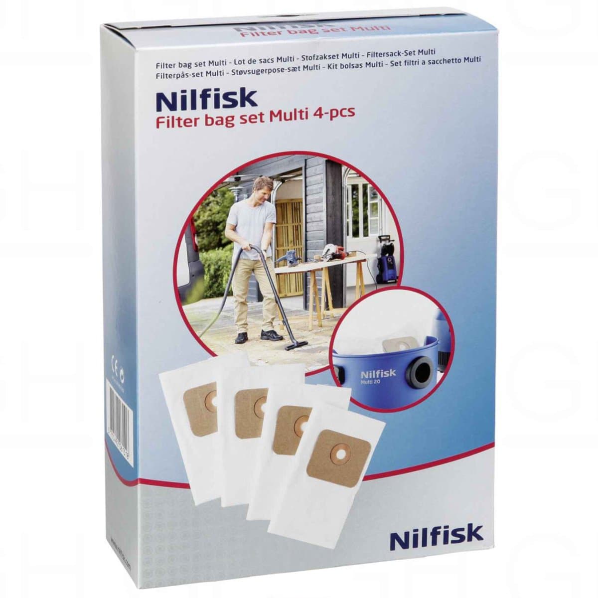 Nilfisk stofzuigerzak (4 stuks) - Geschikt voor Multi serie — afbeelding 1