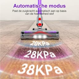 Draadloze Stofzuiger met Sterke Zuigkracht van 38KPa en Slimme Stofdetectie — thumbnail 5