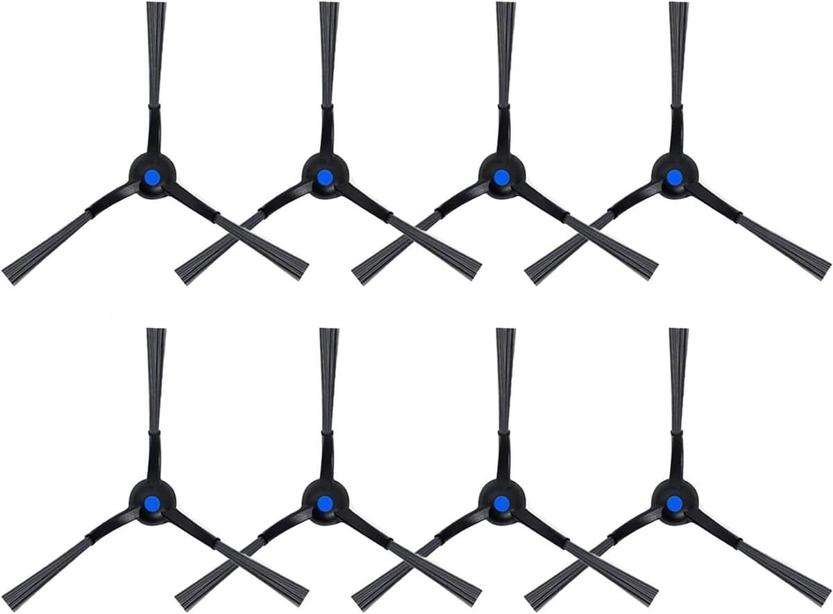Zijborstels Stofzuiger - Reserveonderdelen Robotstofzuiger - Vloeren Schoonmaken - Hoogwaardige Nylon Borstels - 8 Stuks - Wit — afbeelding 1