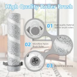 Inovra- Accessoireset voor Bissell CrossWave - 2 Borstelrollen - 2 HEPA-filters - Geschikt voor modellen 4076/4087/4000/4017N - Voor nat- en droogzuigers - Microvezel voor harde vloeren - Stofzuigeraccessoires — thumbnail 5