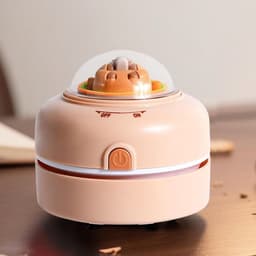 Mini Stofzuiger - Handzaam Model - Bureau Schoonmaken - Geruisloze Werking - 8.5 cm Hoog - Bruin — thumbnail 2