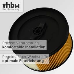 vhbw 3-laags filter, compatibel met Kärcher WD 5, WD 5.200M, WD 4.290, WD 4.500, WD 4.200, WD 4.250, WD 4 stofzuigers - patroonfilters geel zwart — thumbnail 1