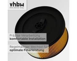 vhbw 3-laags filter, compatibel met Kärcher WD 5, WD 5.200M, WD 4.290, WD 4.500, WD 4.200, WD 4.250, WD 4 stofzuigers - patroonfilters geel zwart