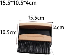 Mini Bezem Stoffer Set - Kleine Veegset - Bureau Schoonmaken - Houten Handvat - 15.5 cm - Zwart — thumbnail 3