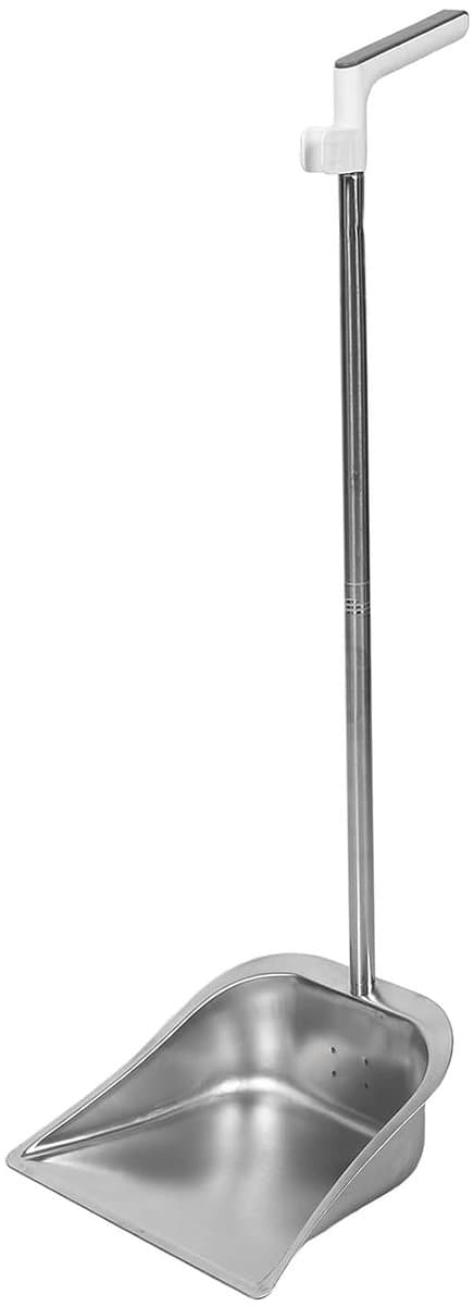 Stoffer en Blik - Veegblik Vuilnisschep - Efficiënt Schoonmaken - Brede Rand - 81 cm - Zilver — afbeelding 1