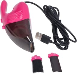 Mini Stofzuiger - Bureaureiniger Handstofzuiger - Toetsenbord Schoonmaken - USB Oplaadbaar Krachtig - 14.5 cm - Roze — thumbnail 2