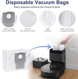 Accessoireset geschikt voor Roborock Q8 Max/ Q8 Max+/ Q5 Pro/ Q5 Pro+ robotstofzuiger, vervangende onderdelen dubbele hoofdborstel, zijborstel, wasbaar filter, stofzuigerzakken, dweilpad — thumbnail 2