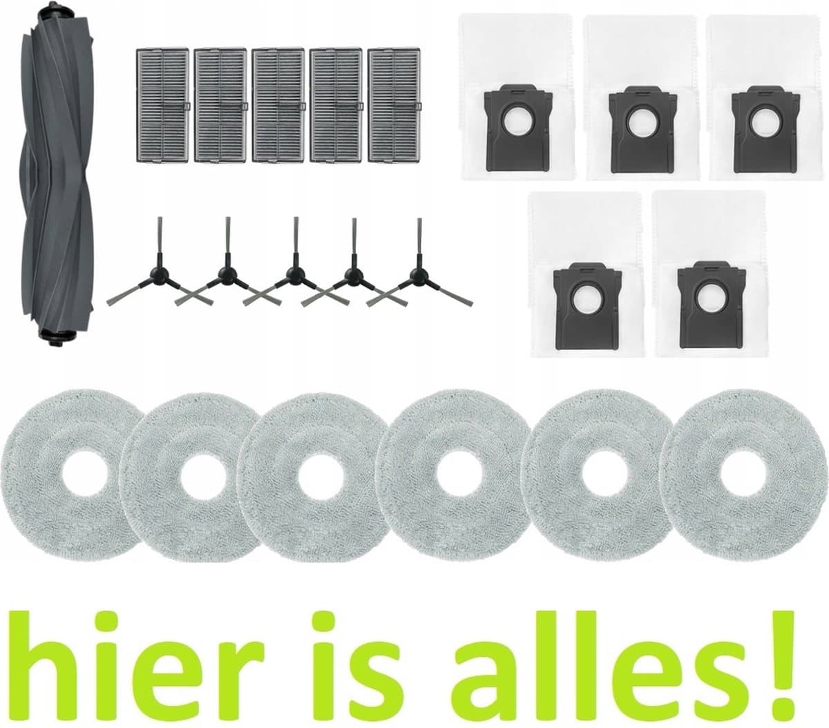 GROOT KIT met onderdelen compatibel met Dreame L10s ULTRA PRO, HEAT X30 - mop dweilen filters borstels zakken - Hoogwaardige vervanging voor: L10s PRO ULTRA HEAT - L10s PRO ULTRA - X30 - Accessoires - reserveonderdelen - 22onderdelen - hier is alles — afbeelding 1