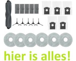 GROOT KIT met onderdelen compatibel met Dreame L10s ULTRA PRO, HEAT X30 - mop dweilen filters borstels zakken - Hoogwaardige vervanging voor: L10s PRO ULTRA HEAT - L10s PRO ULTRA - X30 - Accessoires - reserveonderdelen - 22onderdelen - hier is alles