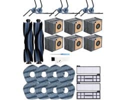 28-Pack Vervangende Accessoires voor Eufy X10 Pro Omni Robotstofzuiger,2 Hoofdborstel,6 Zijborstels,4 Hepa-filters,6 Stofzakken,8 Dweilpads etc.