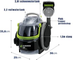 Aura® Tapijtreiniger machine - Tapijtreiniger - Tapijtreiniger apparaat - Zwart - ‎25cm x 36cm x 36cm — thumbnail 2
