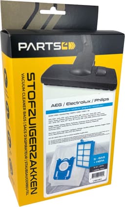 5 Stofzuigerzakken PARTS4® geschikt voor AEG / Philips / Electrolux S-BAG + HEPA Filter | Passend in o.a. AEG VX6, VX7, VX8, 6000 serie, GR201 of Philips Active, PowerPro, PerformerPro, PH99, FC8021/03, FC8021/05 — thumbnail 1