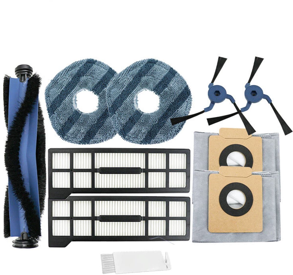 Accessoirekit - Accessoirekit geschikt voor Eufy X10 Pro Omni stofzuiger - Vervangingsset*1 rolborstel + 2 zijborstels + 2 filters + 2 dweildoeken + 2 stofzakken + 1 kleine witte borstel - 10 stuks — afbeelding 1