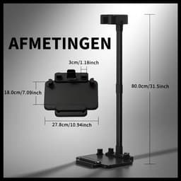 Universele Stofzuiger Standaard – Vrijstaande Steelstofzuiger Houder – Zonder Boren – Geschikt voor o.a. Dyson & andere draadloze stofzuigers – Stabiele Metalen Staander – Zwart — thumbnail 2