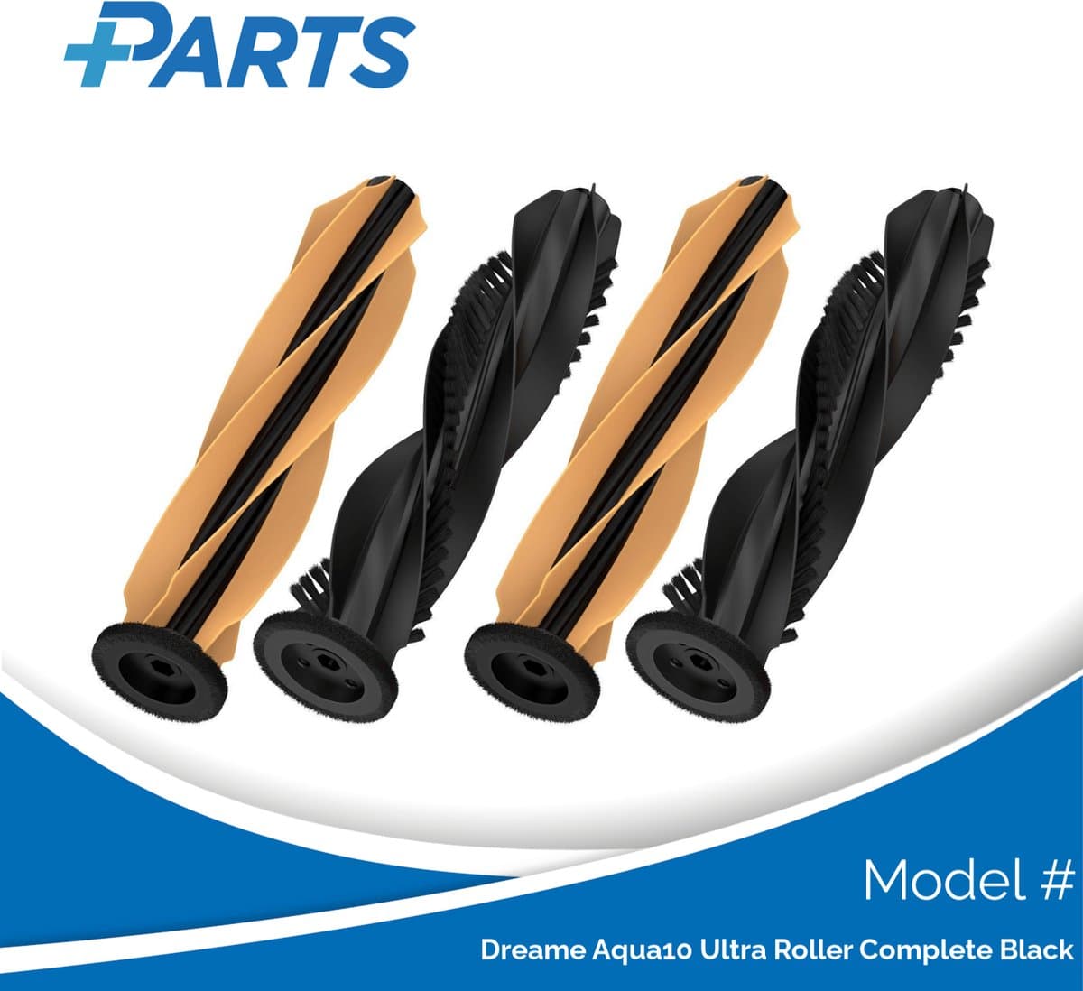 Dreame Aqua10 Ultra Roller Complete Black Borstels (4 Stuks, Plus.Parts® alternatief voor RMB13) — afbeelding 1