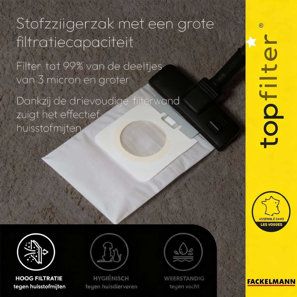 Set van 4 stofzuigerzakken Hoover Alpina TopFilter Premium — afbeelding 1