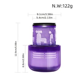 17 Parts – 4-Pack HEPA Motorfilters 970013-02 – Geschikt voor Dyson V11 & V15 Steelstofzuigers – Compatibel met SV14, SV17, SV22 – Wasbare Vervangende Filters – Voor Absolute, Pro, Total Clean, Torque Drive, Animal & Parquet — thumbnail 2