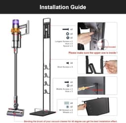 Stabiele Metalen Standaard voor Draadloze Stofzuigers - Compatibel met Dyson Gen5, V15, V12, V11, V10, V8, V7, V6 - Muurmontage Niet Nodig - Inclusief Wieltjes voor Gemakkelijke Verplaatsing — thumbnail 5