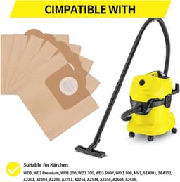 10 Papieren stofzakken - Stofzuigerzakken - Vervangende verpakking voor nat- en droogzuigers - Geschikt voor Kärcher WD3 WD3 Premium SE4001 MV3 WD3200 WD3500P A2204 A2534 — thumbnail 2
