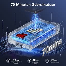 Elekiatech Steelstofzuiger - Steelstofzuiger Draadloos - Met 2 Accu’s - 70000Pa - 3 Standen Zuigkracht - LED-Display - 2200 mAh Accu - 20–70 Min Werktijd - 1,8L - Met Meubelborstel - Voor Tapijt, Harde Vloeren en Dierenharen - Gold — thumbnail 4