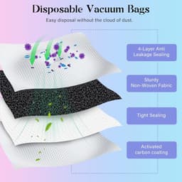 Accessoires voor vegers - Compatibel met Ecovacs T50 PRO Accessoires voor vegers - 1 hoofdborstel, 4 dweilpads, 4 zijborstels, 4 HEPA-filters, 6 stofzuigerzakken - Eenvoudig schoon te maken en te vervangen — thumbnail 4