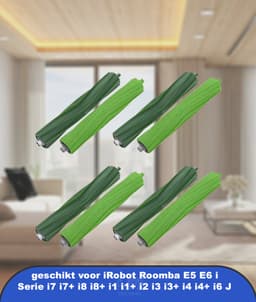 4-delige set vervangende rubberen borstels geschikt voor iRobot Roomba E5 E6 i Serie i7 i7+ i8 i8+ i1 i1+ i2 i3 i3+ i4 i4+ i6 J serie robotstofzuigers. — thumbnail 1