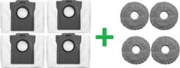 4 x mop - dweildoek + 4 x stofzuigerzak zak voor Dreame X50 - X40 - X30 - Hoogwaardige vervanging compatibel met Dreame L10s pro Ultra - L10s Pro Ultra Heat - X40 Ultra E12 - L40 Ultra - L10s Ultra Gen2 - Accessoires - reserveonderdelen — thumbnail 1