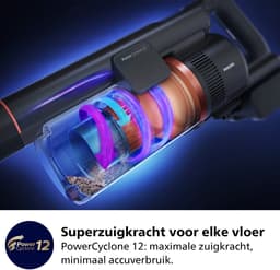 Philips Steelstofzuiger met Dweilfunctie XC7055/01 Aqua - Draadloos en Zonder Zak - Zuigmond met LED Verlichting — thumbnail 5
