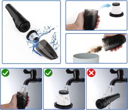 Autostofzuiger - Krachtige Oplaadbare Autostofzuiger - draadloze handstofzuiger - 8000Pa 120W oplaadbare tafelstofzuiger met wasbaar filter voor thuis - auto - tafel - nat en droog type — thumbnail 3