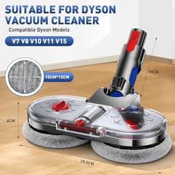 Ryoudavell - Elektrische vloerwisser - Mop & Dweil Opzetstuk - Geschikt voor Dyson V7 V8 V10 V11 V15 Steelstofzuiger - Stofzuigermond voor Nat & Droog - Inclusief 6 Dweilpads - ABS & Fiber — thumbnail 3