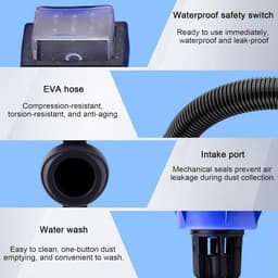 Nat- en Droogzuiger - Stofzuiger Werkplaats - Bouwplaats Schoonmaken - 1400W Krachtige Zuigkracht - 60 Liter Tank - Blauw — thumbnail 5