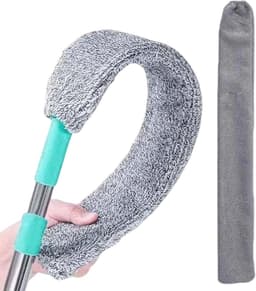 Microfiber Stofwisser - Stofmop Lange Steel - Stofvrij Huis - Buigbare Platte Kop - Uitschuifbaar - Grijs — thumbnail 1