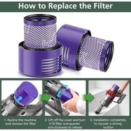 Dit is een wasbaar en herbruikbaar filter geschikt voor de Dyson V10/SV12, geschikt voor t de Dyson Fylter V10. Dyson-filters filteren effectief fijne deeltjes, stof in de lucht, pollen en bacteriën. — thumbnail 2
