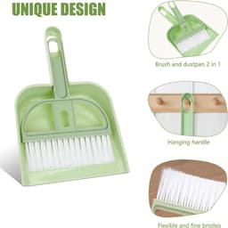 Veegschep Set - Mini Bezem - Huisdier Reiniging - Compact Ontwerp - 24 cm Pakket - Grijs — thumbnail 4