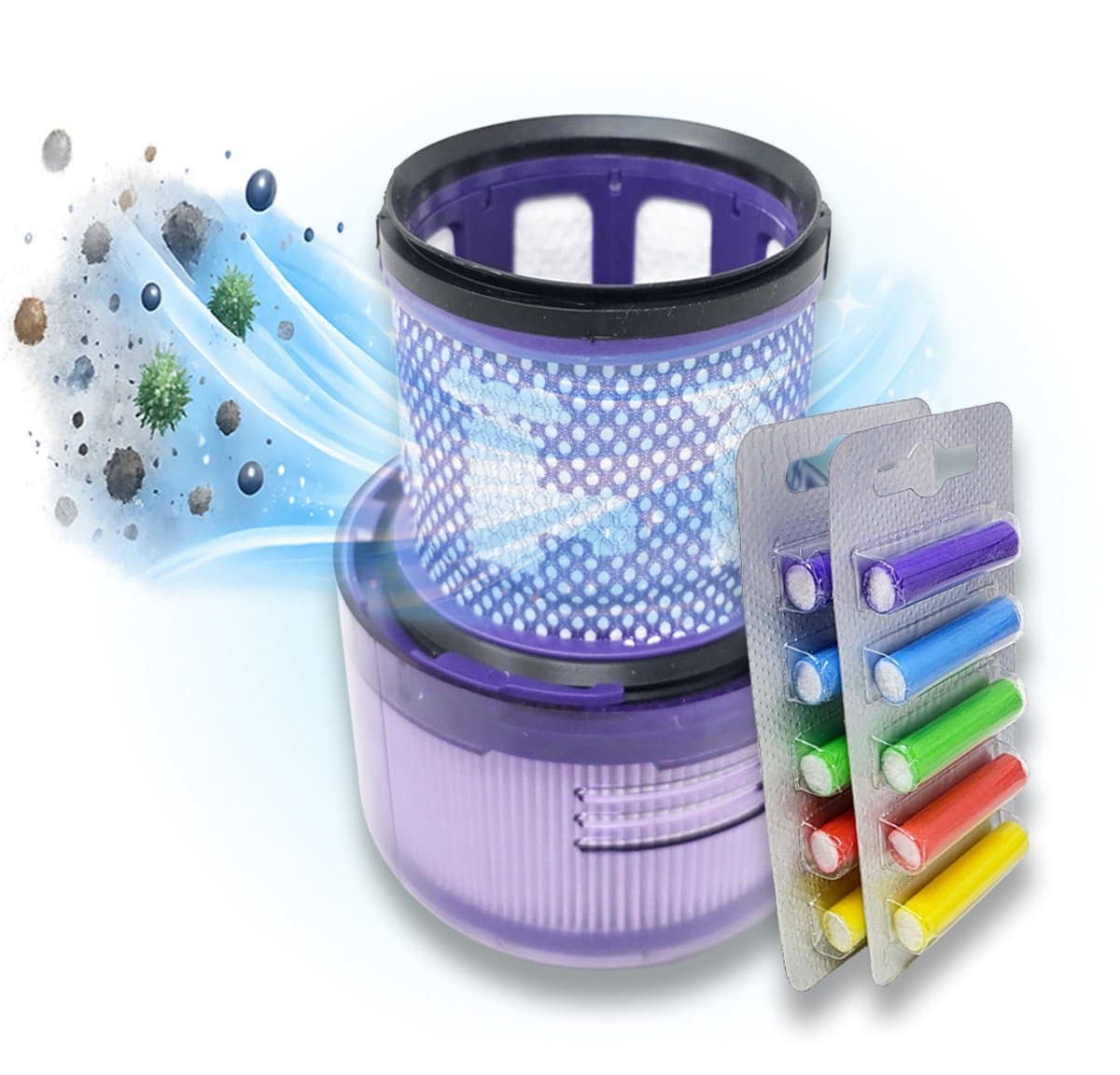 Premium Wasbaar filter geschikt voor Dyson v11 v15 - SV14 SV15 SV17 SV22 SV28 SV47 +10x geurstaafjes vervangt: #970013-02 #97001302 — afbeelding 1
