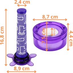 Filters voor Dyson V8 Advanced (SV25) Stervormige voorfilterkit + HEPA-filter Geschikt voor V8 Nieuwe Generatie 2023+ Vervangt 965661-05 967478-05 Phonillico® — thumbnail 2