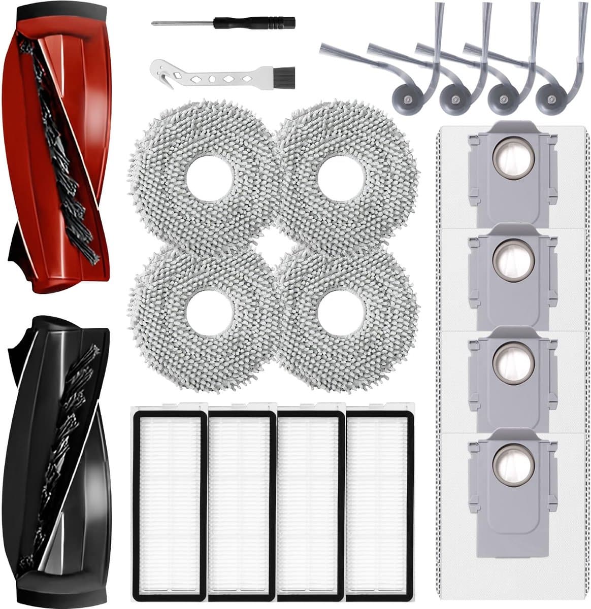 Dailygoods- Robotstofzuiger Accessoireset - 20-delige Reserveonderdelen - Compatibel met Qrevo S5V/Qrevo Curve/Qrevo Edge - Onderhoudsset - Hoogwaardige Kwaliteit - Stofzuigerrobot — afbeelding 1